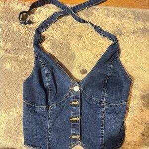 Women's Denim Halter Top